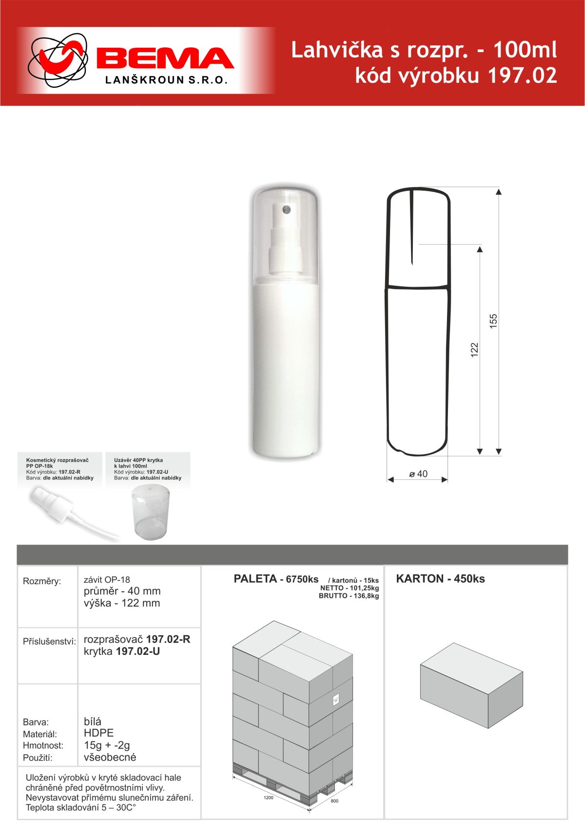197.02 Lahev HDPE 100ml 16-7-2026